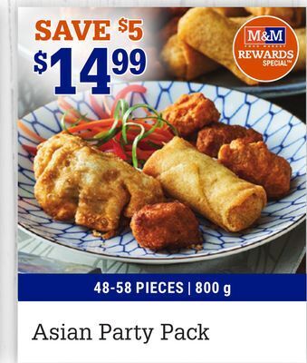 M & M Food Market Asian party pack offer
