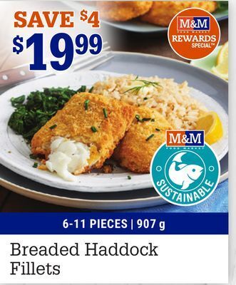 M & M Food Market Breaded haddock fillets offer