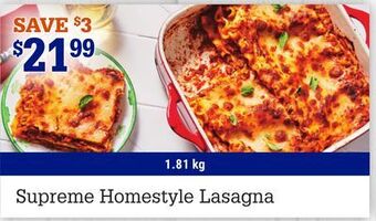 M & M Food Market Supreme homestyle lasagna offer