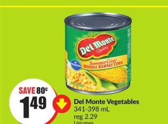 Chalo FreshCo Del monte vegetables 341-398 ml offer