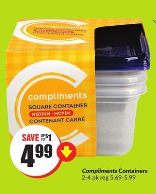 Chalo FreshCo Compliments containers 2-4 pk offer