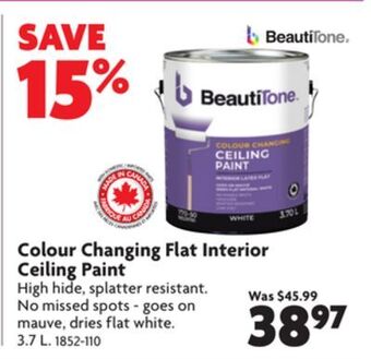 Home Hardware Colour changing flat interior ceiling paint offer