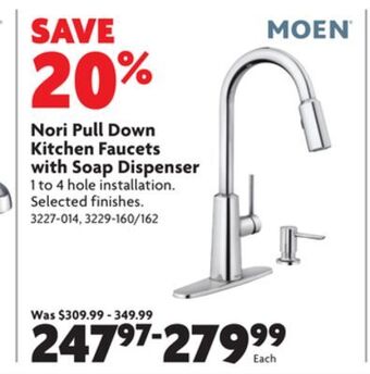 Home Hardware Nori pull down kitchen faucets with soap dispenser offer