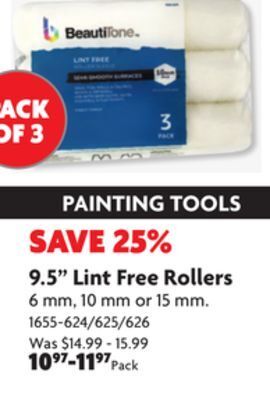 Home Hardware 9.5 lint free rollers offer