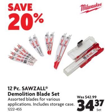 Home Hardware 12 pc. sawzall® demolition blade set offer