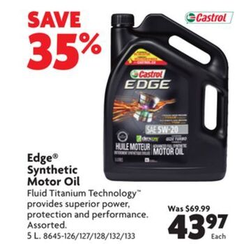 Home Hardware Edge® synthetic motor oil offer