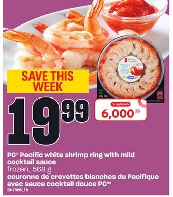 Valu-mart Couronne de crevettes blanches du pacifique avec sauce cocktail douce pc, 568 g offer