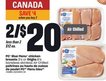 Valu-mart Poitrines ou hauts de cuisse de poulet pc menu bleu offer
