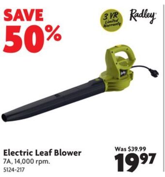 Home Hardware Electric leaf blower offer