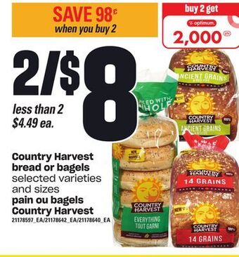 Valu-mart Pain ou bagels country harvest offer