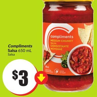 FreshCo Compliments salsa 650 ml offer