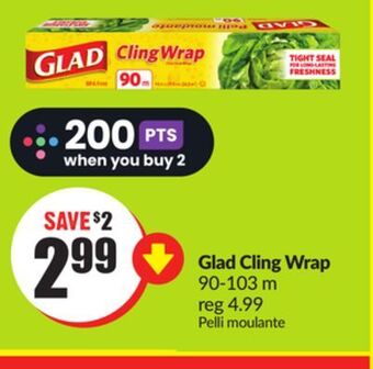 FreshCo Glad cling wrap 90-103 m offer