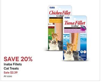 Petvalu Inaba fillets cat treats offer