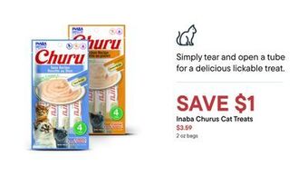 Petvalu Inaba churus cat treats offer