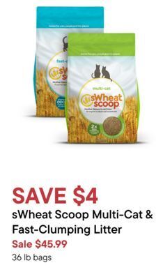 Petvalu Swheat scoop multi-cat & fast-clumping litter offer