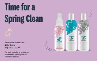 Petvalu Essentials shampoos & spritzers offer