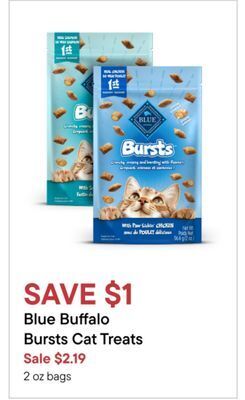 Petvalu Blue buffalo bursts cat treats offer