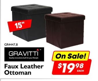 Factory Direct Gravitti™ faux leather ottoman offer