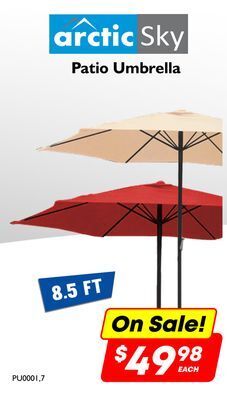 Factory Direct Arctic sky patio umbrella 8.5 ft offer