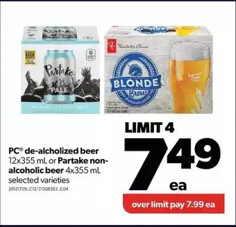 Real Canadian Superstore Pc partake non-alcoholic beer offer