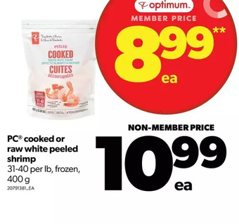 Real Canadian Superstore Pc cooked or raw white peeled shrimp offer