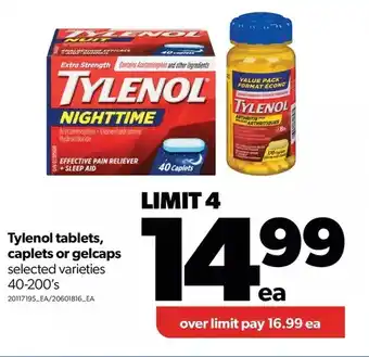 Real Canadian Superstore Tylenol tablets, caplets or gelcaps offer