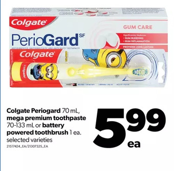 Real Canadian Superstore Colgate periogard, mega premium toothpaste, or battery powered toothbrush offer