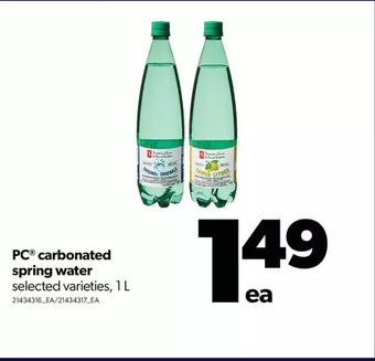 Real Canadian Superstore Pc carbonated spring water offer
