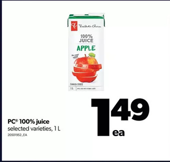Real Canadian Superstore Pc 100% juice offer
