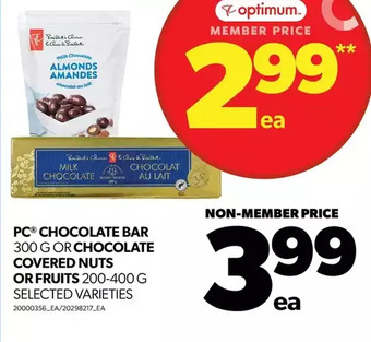 Real Canadian Superstore Pc chocolate bar or chocolate covered nuts or fruits offer