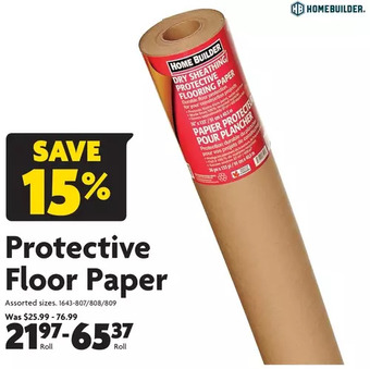 Home Hardware Protective floor paper offer