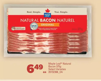 Real Canadian Superstore Maple leaf natural bacon offer