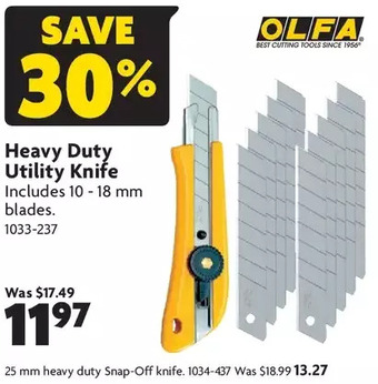 Home Hardware Heavy duty utility knife | 25 mm heavy duty snap-off knife offer