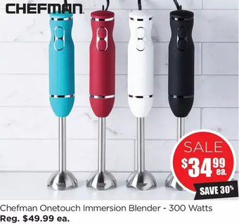 Kitchen Stuff Plus Chefman onetouch immersion blender - 300 watts offer