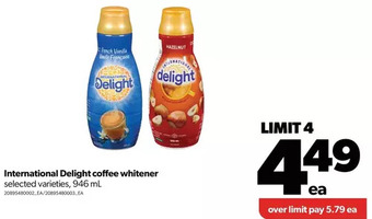 Real Canadian Superstore International delight coffee whitener offer