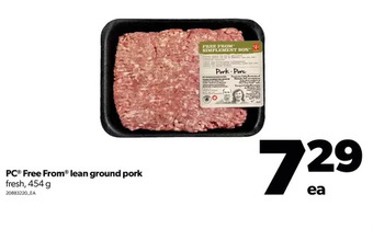 Real Canadian Superstore Pc free from lean ground pork offer