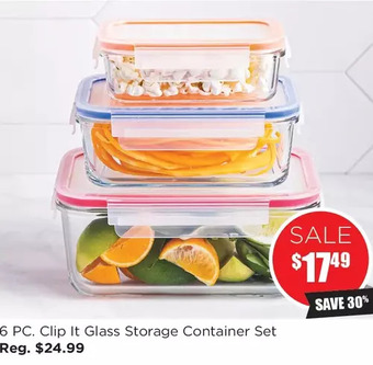 Kitchen Stuff Plus 6 pc. clip it glass storage container set offer