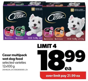 Real Canadian Superstore Cesar multipack wet dog food offer