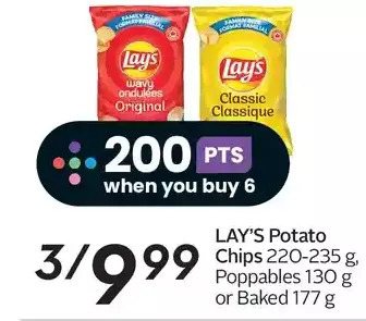 Sobeys Lay's potato chips, poppables or baked offer