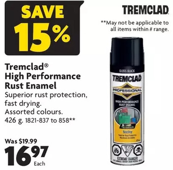 Home Hardware Tremclad high performance rust enamel offer