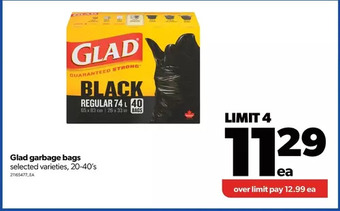 Real Canadian Superstore Glad garbage bags offer