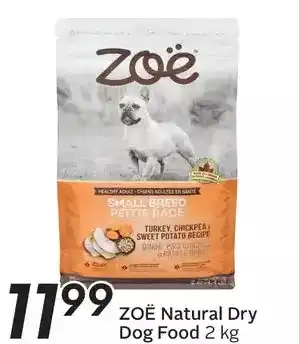 Sobeys Zoë natural dry dog food offer