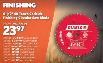 Home Hardware Finishing circular saw blade offer