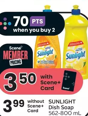 Sobeys Sunlight dish soap offer