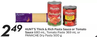 Sobeys Hunt's thick & rich pasta sauce or tomato sauce offer