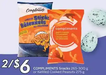 Sobeys Compliments snacks or kettled cooked peanuts offer