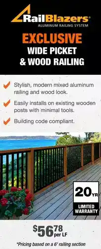 Home Depot Wide picket & wood railing offer