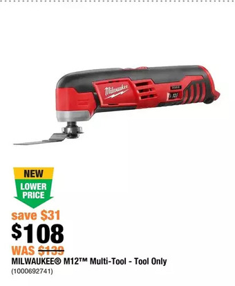 Home Depot Milwaukee m12 multi-tool - tool only offer
