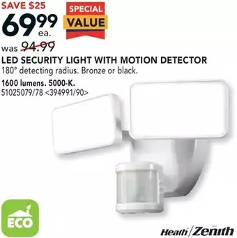Lowe's Heath zenith led security light with motion detector offer