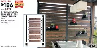 Lowe's Hoft 2-piece aluminum end post kit for privacy screen offer